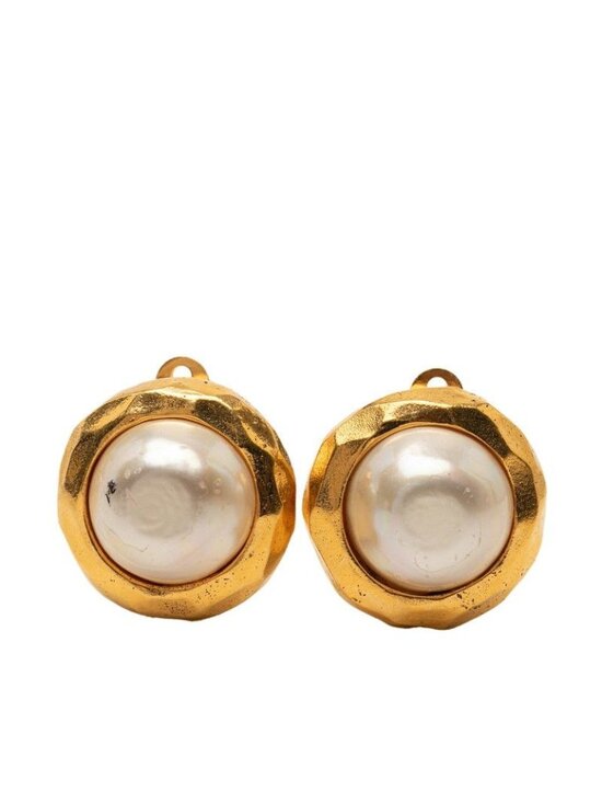 Chanel Jewelry - Chanel Earrings Gold Plated Faux Pearl